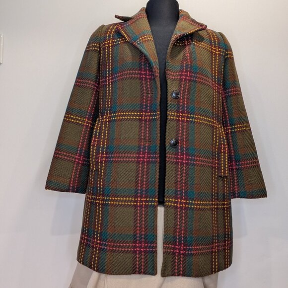 Talbots Plaid Wool Blend Fall/Winter Coat - Women's sz M - Picture 1 of 10